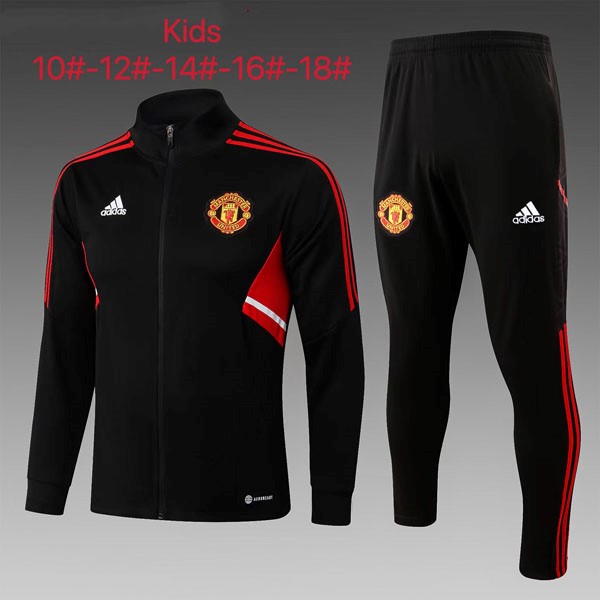 Kinder Trainingsanzug Manchester United 2023 Schwarz Rote